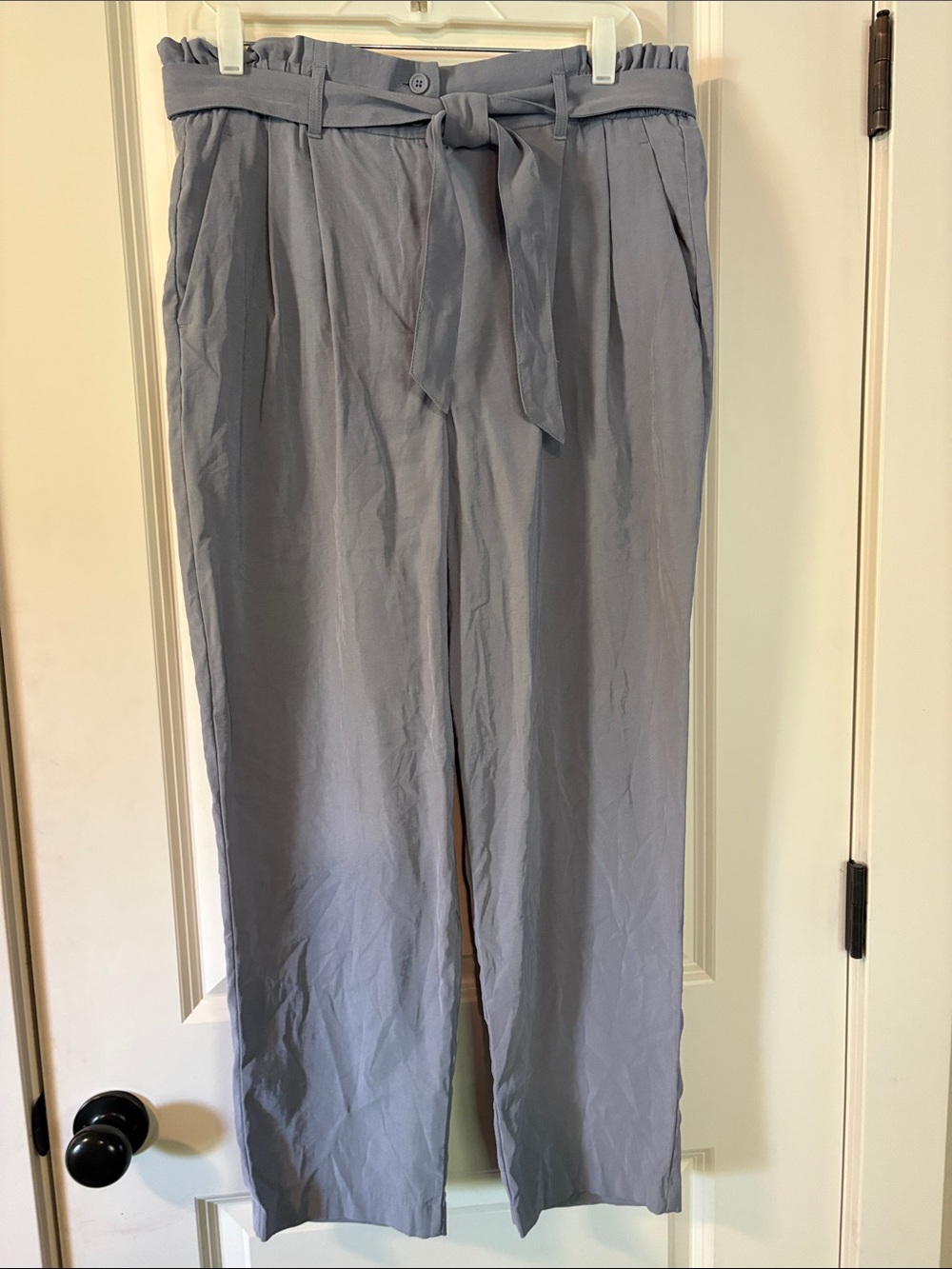 Vera Wang Light Purple/Periwinkle Paperbag Waist Tie-Front Pants Size L